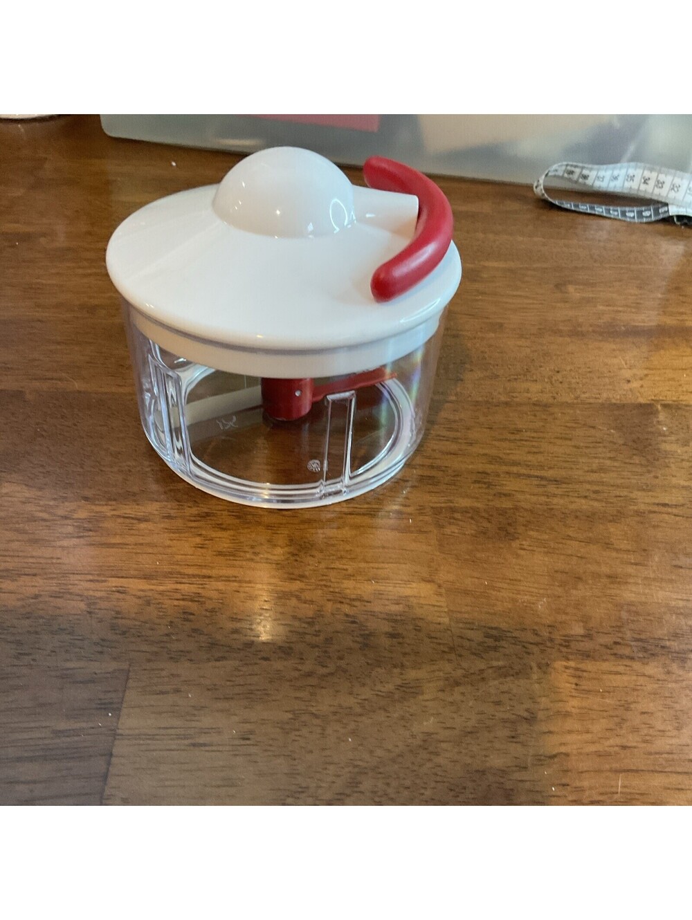 FOOD CHOPPER Speedy Kitchen Tool Onion Garlic Meat Vegetable with Red Cover
